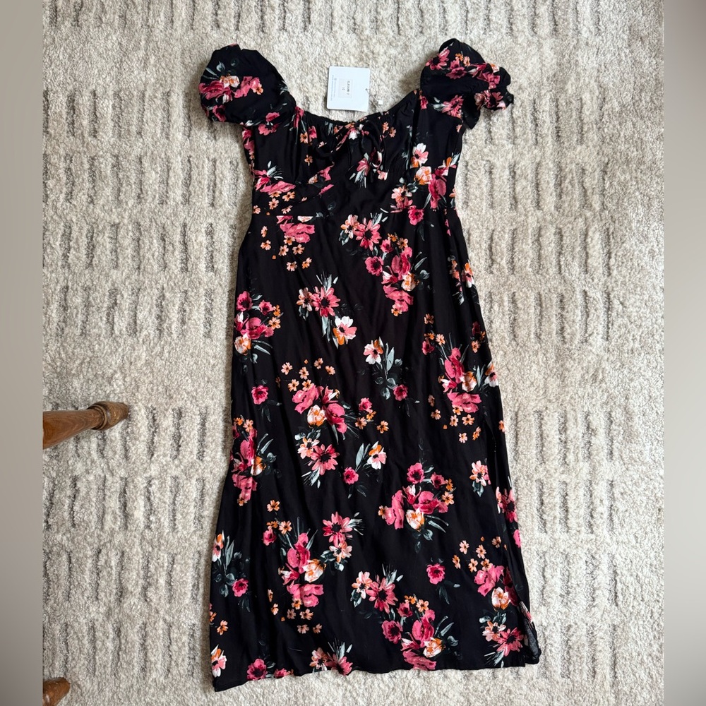 Floral Black Maxi Dress